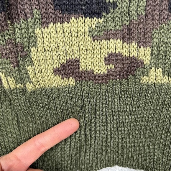 Vintage Brigade Quartermasters Sweater Mens Large Army Camo Wool Pullover - Picture 7 of 11